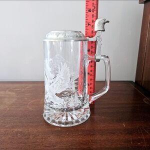Vintage Glass and Pewter Beer Stein